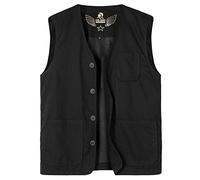 Yukirtiq Hommes Gilet de Pêche Léger Gilet de Sport Respirant Coton Gilets de Plein Air Veste sans Manches Gilet de Photographie Journaliste Chasse Loisirs, Noir, XL