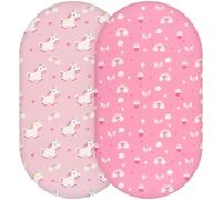 Yukkidds Lot de 2 Drap Housse Cododo 41x81 cm Microfibre Ultra-Douce et Respirante Draps Ajustables et Lavables pour Cododo, Berceau, Couffin ou Nacelle Licorne Rose