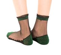 Yuko B. Shine Vert Chaussettes, 36-41 Women's