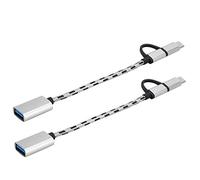 YUKOFE Adaptateur de câblage de Transfert OTG Type C 2 en 1, 2 pièces, connecteur de Transfert électronique USB3.0 (Grey)