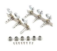 YUKOFE Bouton de Corde de Guitare 3 en Ligne, Colonne en Acier à 2 Trous, Alliage de Zinc, Boutons en métal chromé pour Guitare Folk Acoustique, pièces de Rechange avec Grande poignée