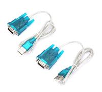 YUKOFE Câble Adaptateur USB vers Port série RS232 HL-340, 9 Broches, Communication Easy XP 7 32 Bits 64 Bits, métal et Plastique, 2 pièces