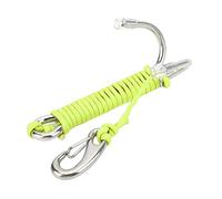 YUKOFE Crochets de plongée en Acier Inoxydable, Double récif, avec lanière à Bobine en Spirale, pour Les activités sous-Marines, sécurité des plongeurs (Green)