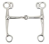 YUKOFE Mors de bris de Cheval en Acier Inoxydable, Mors de Filet à Bouche articulée de 125 mm avec Joue complète pour l'entraînement du Cheval, Taille de Bouche 4,92 Pouces, équipement