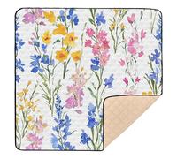 Yukon Fireweed Beauty Tapis de jeu en mousse souple pour bébé - Confortable et respirant - Motif fleurs d'été - 127 x 127 cm
