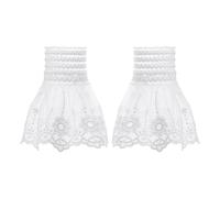 Yulakes 1 paire de faux poignets en dentelle - Faux poignets amovibles - Poignets plissés tendance pour femmes et filles - Style 3
