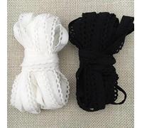 Yulakes 10 mètres Petite bordure en dentelle Blanc et noir Élasticité Sous-vêtement Ruban élastique pour travaux manuels