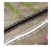 Yulakes 10 mètres - Petite bordure en dentelle - Blanc et noir - Élasticité - Sous-vêtements - Ruban en dentelle élastique pour travaux manuels - Accessoires de vêtements - 2 cm
