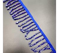 Yulakes 2 yards - Ruban en dentelle - Strass - Franges - Perles de cristal - Franges - Couture - Perles et franges - Pour rideau, abat-jour et vêtements de bricolage, décoration de mariage - 5,5 cm