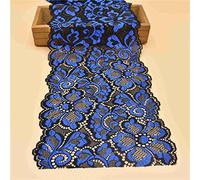 Yulakes Bordure en dentelle stretch vintage - 18 m - Ruban décoratif en dentelle florale - Pour mariage, artisanat - Bande abrasive - Largeur : 18 cm - Bleu