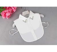 Yulakes Chemisier blanc avec col plastron amovible vintage élégant pour femme (style 2)