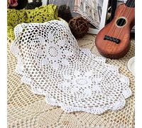 Yulakes Lot de 2 couvertures en dentelle en forme de fleur ovale fait main 30 x 40 cm