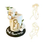 Yulakes Lot de 2 décorations de gâteau en acrylique pour annonce de grossesse et de grossesse - Décoration de cupcake pour fête prénatale