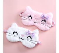 Yulakes Lot de 2 masques de sommeil pour enfants mignons avec bande élastique ajustable/dessin animé pour enfants, filles, garçons, femmes