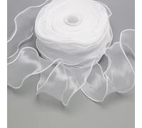 Yulakes Lot de 2 rouleaux de ruban en organza blanc, 9 m x 60 mm, scintillant, transparent, blanc, pour mariage, Noël, Thanksgiving, emballage cadeau