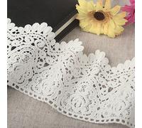Yulakes Lot de 3 yards de ruban au crochet à dentelle en coton - Blanc - 9 cm - Accessoire de décoration, scrapbooking - Boîte cadeau incluse