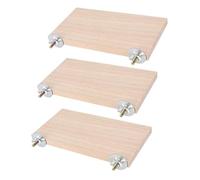 Yulakes Lot de 4 plateformes d'escalade en bois pour oiseaux, perches, support carré en bois rectangulaire pour petits animaux, perroquet, hamster, chinchilla