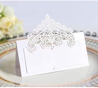 Yulakes Lot de 50 cartons de table couronnes pour anniversaire mariage baptême fête Noël (blanc)