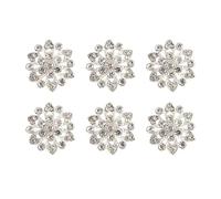 Yulakes Lot de 6 boutons en strass à coudre - Fleurs en strass - Boutons en cristal - Forme de fleur - Boutons décoratifs - Appliques - Décoration pour vêtements - Bricolage - Bijoux - Décoration pour