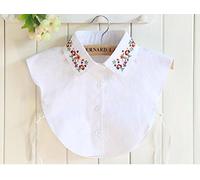 Yulakes Mode Vintage élégante Femme Demi Faux Dentelle Collier Faux Col Chemisier Blanc Amovible moitié Chemise en Dentelle Florale col Amovible pour Homme-Style 7