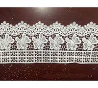 Yulakes Ruban de dentelle en coton Blanc 12 cm