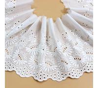 Yulakes Ruban de dentelle en coton brodé de 3 yards - Style vintage - Dentelle au crochet - Bordure en dentelle pour vêtements DIY - Accessoires - Rideaux - Largeur : 20 cm