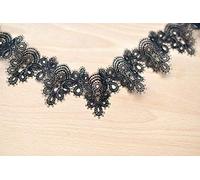 Yulakes Ruban dentelle vintage en coton de 5,8 cm de long - 5,8 cm de long - Pour couture, artisanat, mariage, décoration, scrapbooking, boîte cadeau (noir)