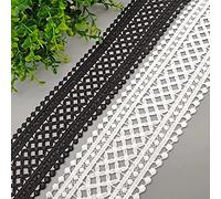 Yulakes Ruban en dentelle brodée - Style vintage - 3 yards - Dentelle au crochet - Pour bricolage - Vêtements - Couture - Tissu - Ruban de dentelle - Décoration de vêtements - Noir