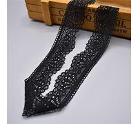 Yulakes Ruban en dentelle élastique blanc et noir - 30 yards - Bordure décorative en dentelle florale - Pour artisanat, lingerie, robe de mariée, décoration de mariage, 3 cm de large (noir)