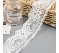 Yulakes Ruban en dentelle élastique de 10 mètres - Bordure décorative en dentelle - Pour artisanat, lingerie, robe de mariage, décoration de mariage, largeur 5 cm