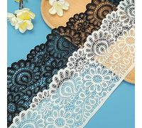 Yulakes Ruban en dentelle élastique de 9,1 mètres - Ruban décoratif en dentelle - Pour travaux manuels, lingerie de mariage, décoration de mariage - Largeur : 10 cm (blanc)