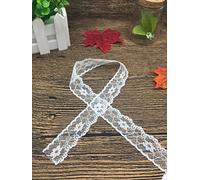 Yulakes, Ruban en dentelle florale avec perles élastique, ruban en dentelle tressée pour décoration de mariage, décoration d'arcs décoratifs, artisanat 9,1 m x 2 cm (L x H) Blanc