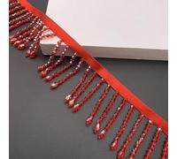 Yulakes Ruban en dentelle strass de 2 yards - Franges - Perles de cristal - Franges - Couture - Perles et franges - Pour rideau, abat-jour et vêtements de bricolage, décoration de mariage - 5,5 cm
