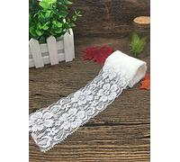 Yulakes S1092 Rouleau de ruban en dentelle, broderie perlée, extensible, motif floral, pour tressage, mariage, décoration pour travaux manuels, rugueux, 6 cm de large, 9,1 m de long
