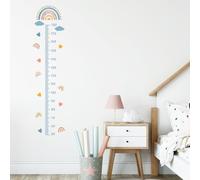 Yulakes Sticker mural pour enfant - Toise de mesure - Tableau de hauteur - Mesure de la taille - 3D - Arc-en-ciel - Altimètre - Autocollant mural - 180 cm