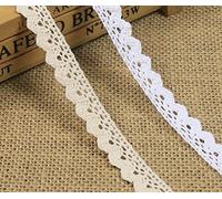 Yulakes Vintage Lace Ribbon 10 Mètre, Blanche, Coton, Costume de Carte de Couture, Scrapbooking, Décoration de Boîte Cadeau, 2cm Largeur, Floral Pattern-Y01007