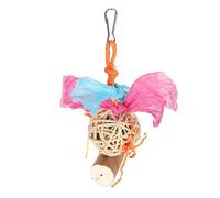YULEESIYIP Toys à Mastication des Oiseaux Parrot Furage de râpes Jouet Suspendu Balle de rotin et sola Wood bâtonnets pour Le carrotlet à Poche