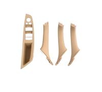 YULEGUDI poignée Porte Voiture Ensemble De Poignées Traction De Garniture De Panneau D'accoudoir De Porte Avant Intérieure pour Série 5 F10 F11 F18 520i 523i 525i 528i 535i(Beige LHD 4PCS)