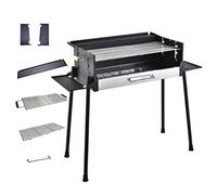 yulewiix Grill au Charbon de Bois 3 Engrenages Température réglable BBQ Lamb Barbecue Camping Barbecue, Camping en métal Grande Taille pour événement Barbecue Plein Noir