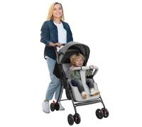 yulewiix Poussette de voyage pour bébé, poussette pour bébé jusqu'à 10 kg, poussette pliable à une main avec dossier réglable, auvent, panier de rangement pour les tout-petits de à 2 ans Gris