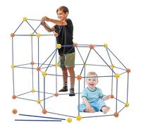 YULEYU Fort Building - Kit de construction pour enfants - 158 pièces - Château de construction - Tente de jeu pour l'intérieur et l'extérieur - Jouet de construction STEM - Cadeau éducatif pour filles