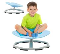 YULEYU Karrousel Chaise pivotante sensorielle pour enfant, entraînement de coordination physique et d'équilibre, chaise d'équilibre pour autisme, base en métal antidérapante (bleu)