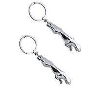 YULIAO 2Pcs Porte-clés de Sac Fin, Porte-clés léopard en Acier, Couleur Argent Porte-clés de Voiture, Sac à Main Décoration de Téléphone de Voiture, Excellent Cadeau Pour Les Hommes Et Les Femmes