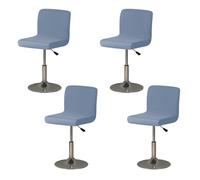 YULIAO Lot De 4 Lavables Et Extensibles Housses De Tabouret De Bar, Housse Tabouret De Bar pour Tabourets Pivotants Bas, Forfait Complet à 360°, Antidérapant, Soigné Et Beau (Gris Bleu)
