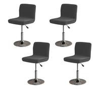 YULIAO Lot De 4 Lavables Et Extensibles Housses De Tabouret De Bar, Housse Tabouret De Bar pour Tabourets Pivotants Bas, Forfait Complet à 360°, Antidérapant, Soigné Et Beau (Noir)