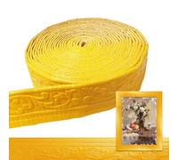 YuLiMirich Frise autocollante - 8 cm (l) x 5 mm (d) x 10 m (L) - Moulures décoratives autocollantes 3D - Moulures murales imperméables - Pour coins, lignes, plafonds, décoration - Doré