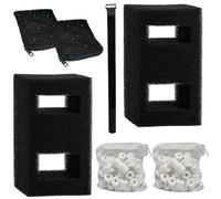 YuLiMirich Lot de 2 kits de médias filtrants pour aquarium, compatibles avec les aquariums Fluval Flex 57L, contient 2 recharges de filtre à charbon, 2 filtres en mousse, 2 anneaux en céramique et 1