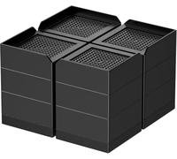 YuLiMirich Lot de 4 rehausseurs de meubles, hauteur réglable de 10 cm, antidérapant, rehausseur de table, carré, pour lit, canapé, chaise, pieds de meubles, jusqu'à 1000 kg