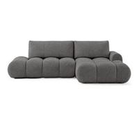 Bestmobilier - Yulin - Canapé d'angle Ouvert Droit 4 Places Convertible avec Coffre en Tissu Bouclette, Gris