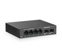 YuLinca 6 Port 2.5G Unmanaged Switch, 4 x 2.5GBASE-T Ports with 2 x 10G SFP+, 60Gbps Switching Capacity, Fanless Plug & Play 2.5Gb Network Switch